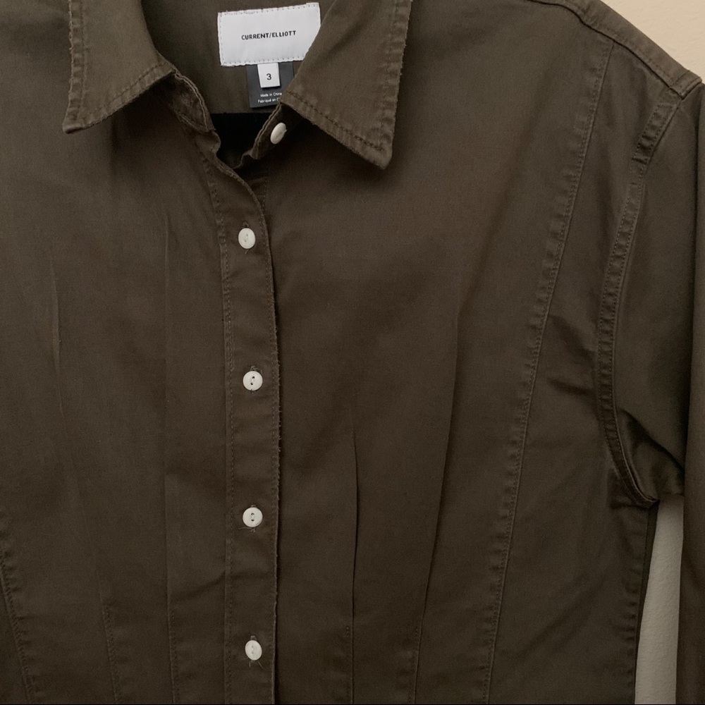 Current/ Elliott The Tella Structured Button Down - image 4